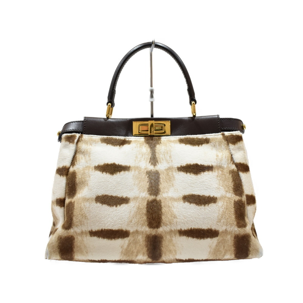 Fendi Peekaboo Haraco Python Leather Beige Brown - image 1